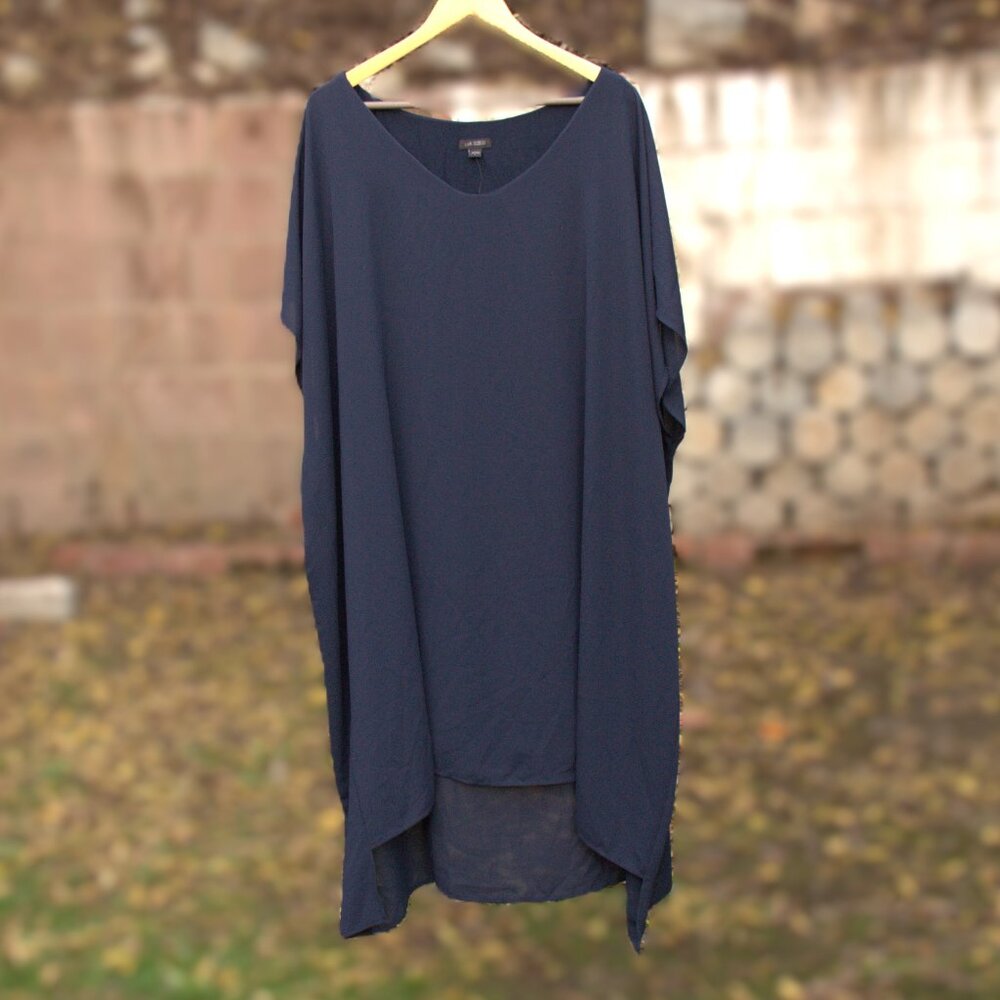 J. Jill Wearever Collection Navy Blue Tunic Dress L